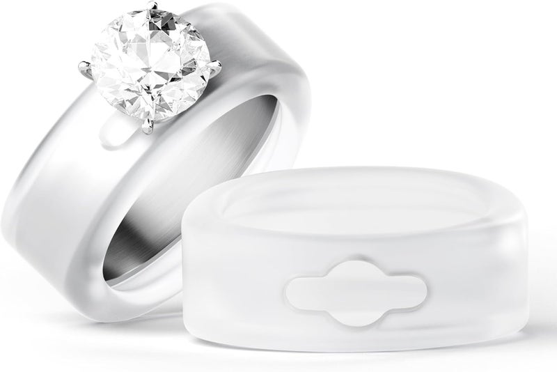 Omilly Silicone Wedding Ring Protector for Gym & Working Out - Ring Band Guards for Men & Women - 3-12mm Width, 2 Sizes, 6-Pack - Non-Slip, Comfort Fit - Image 1